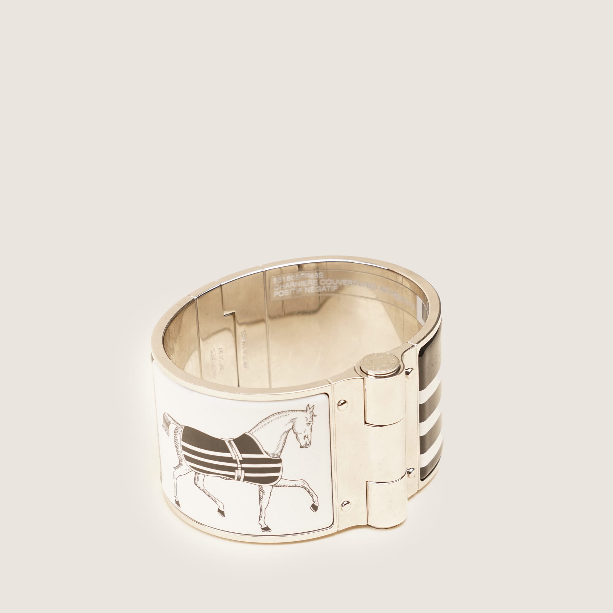 Charnière Printed Enamel Wide Bracelet - HERMÈS - Affordable Luxury