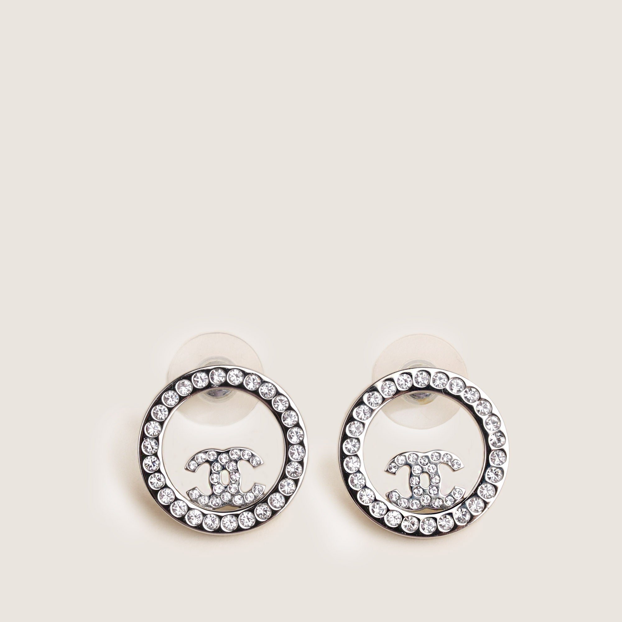Round CC Crystal Earrings