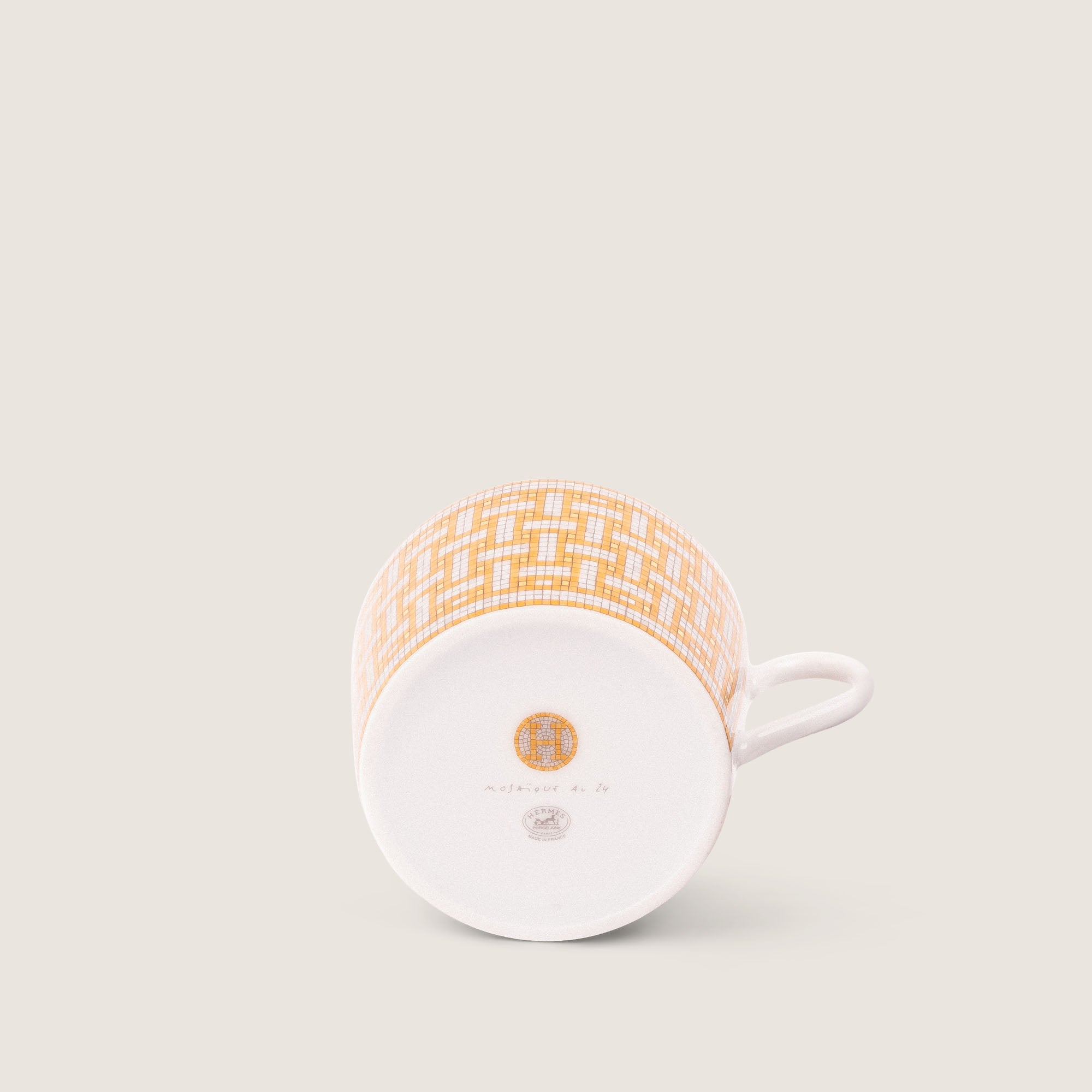 Mosaique Au 24 Gold Tea Cup and Saucer - HERMÈS - Affordable Luxury