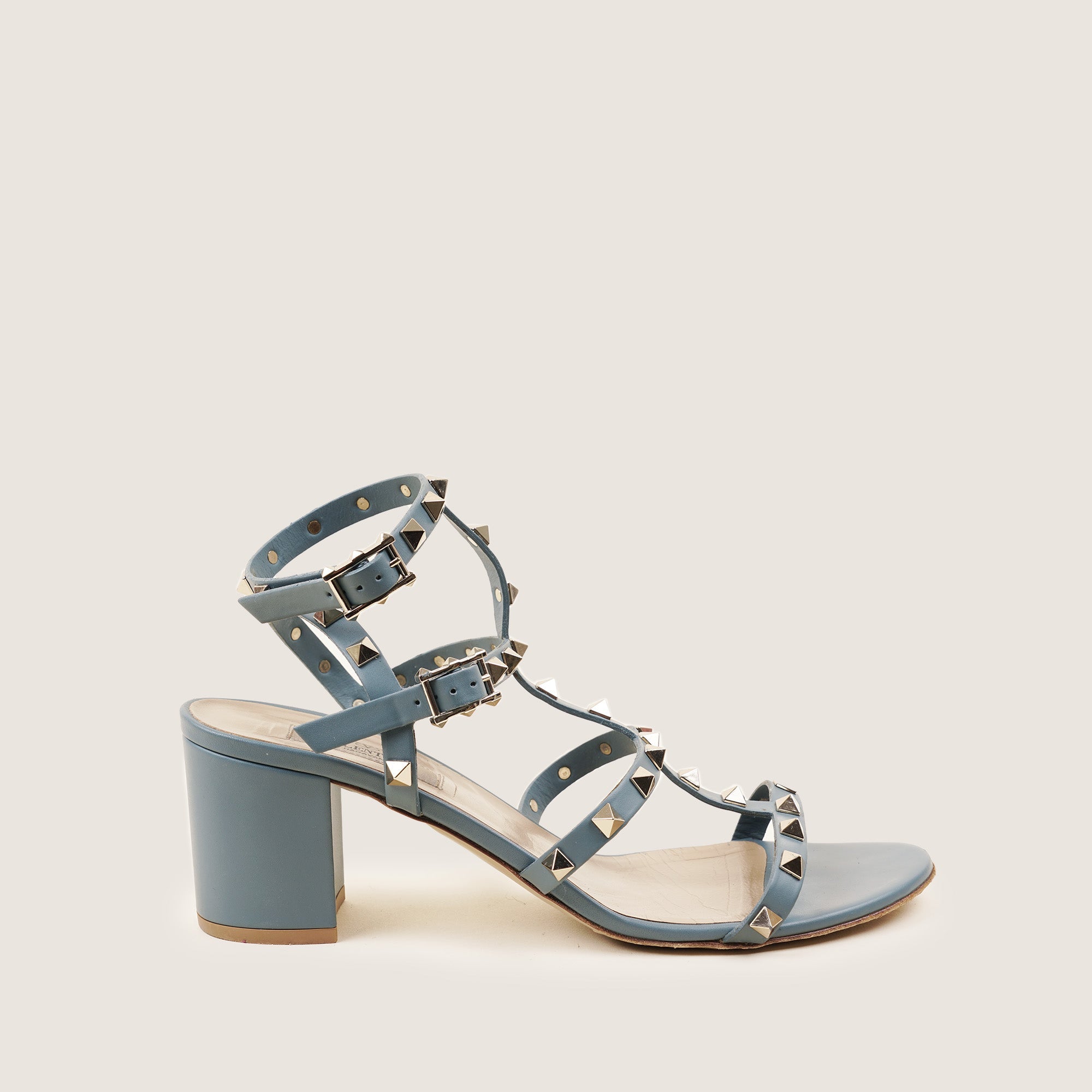 Rockstud Ankle Strap Sandals 39.5 - VALENTINO - Affordable Luxury